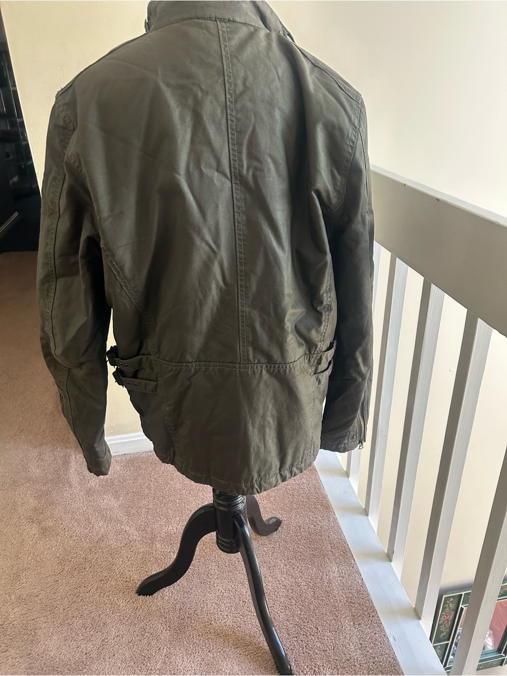 Schott NYC Men's Olive Green Waxed Cotton Field Jacket - Classic Utility Style - Picture 8 of 9
